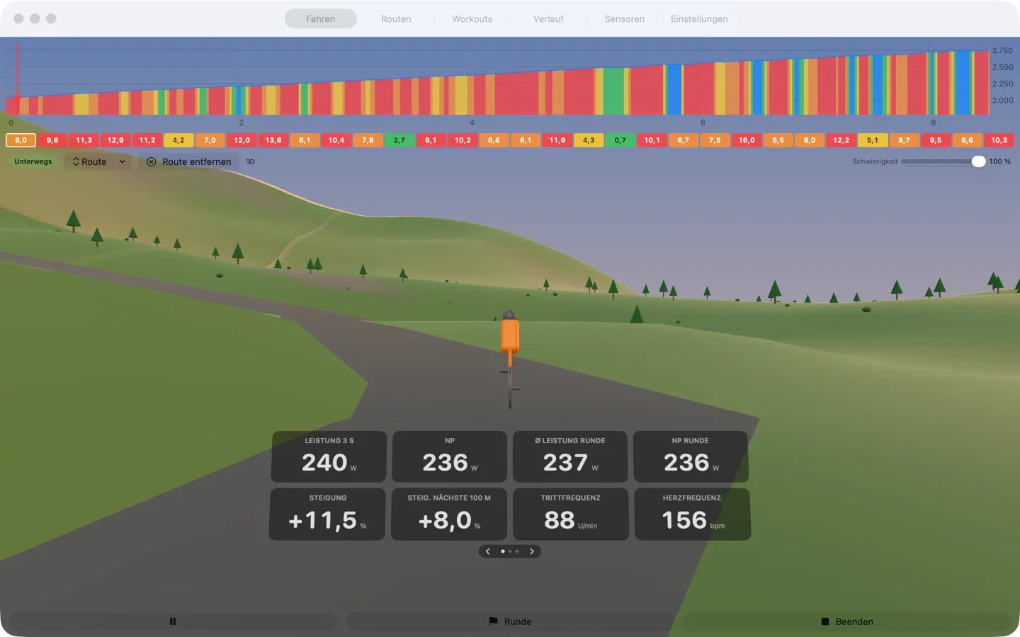 Fahrt auf den Passo dello Stelvio in der 3D-Welt